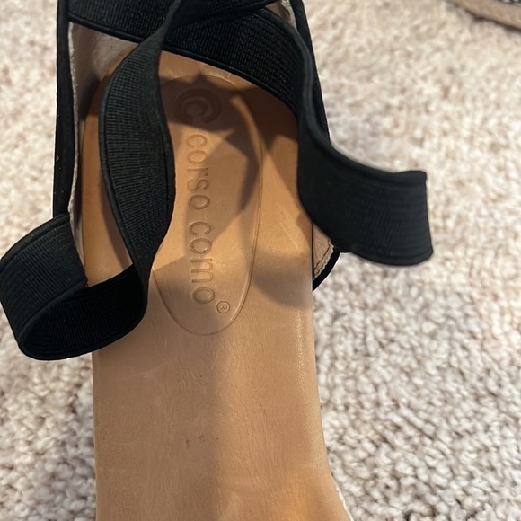 Corso Como Romley Leather Black Espadrilles Size 7.5 - Picture 3 of 7